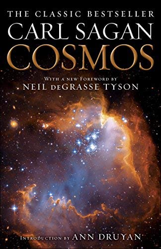 Book cover for Cosmos reissue by Carl Sagan.
