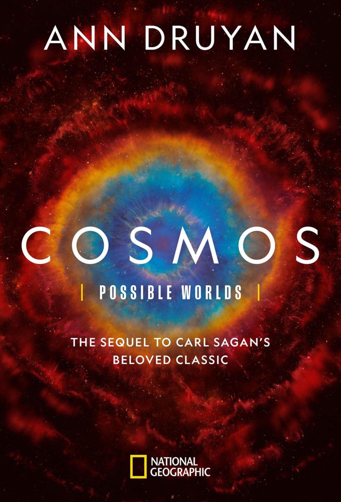 Cosmos: Possible Worlds cover, which has a colorful, nebula-like object behind the title.